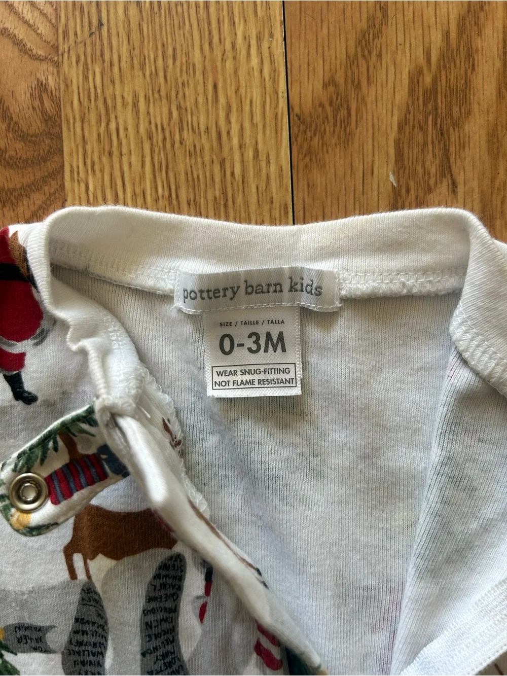 Pottery Barn Kids Holiday Reindeer & Tree Footie One Piece Pajamas Size 0-3 mos.